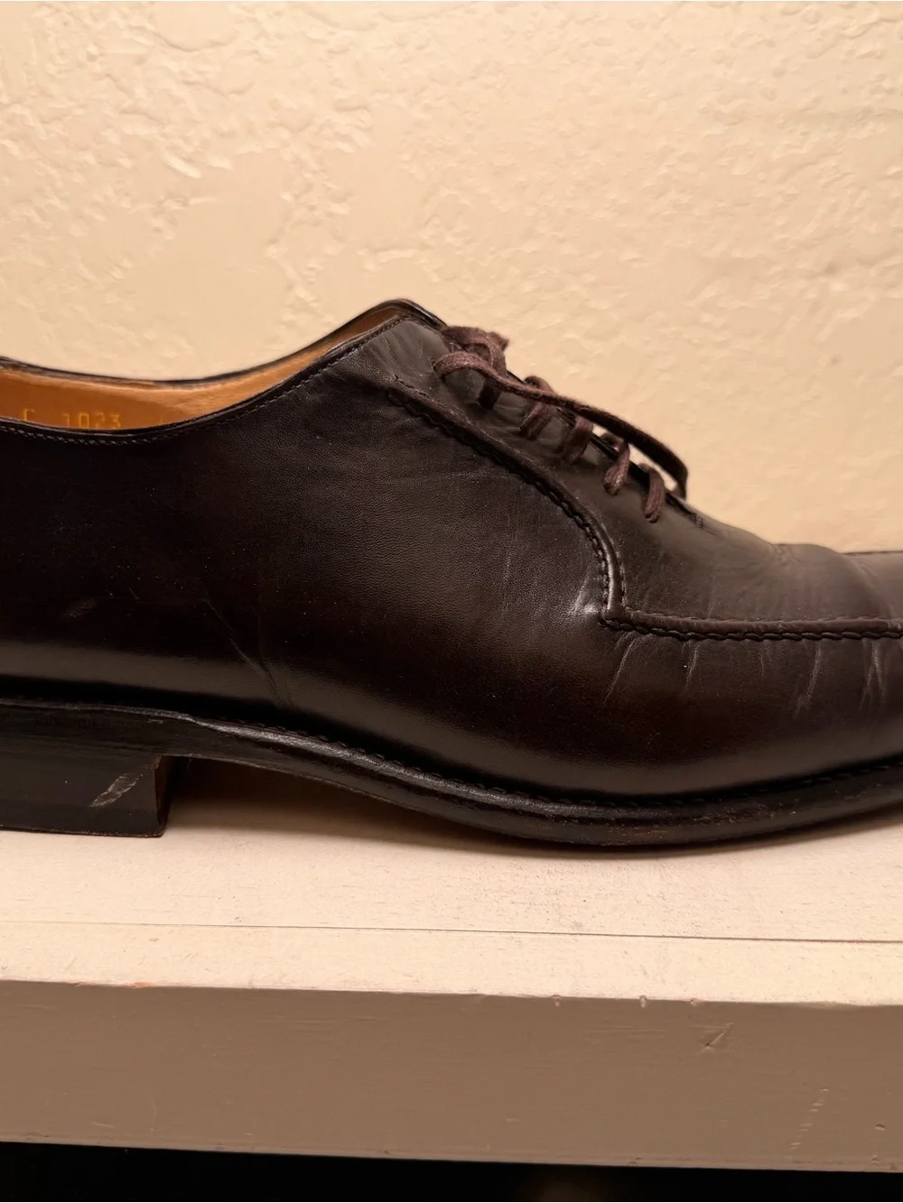 Canali Black Leather Derby Dress Shoes